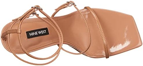 NINE WEST Women's AVES3 Heeled Sandal, Natural Clay, 11 | Image 4