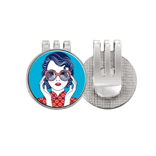 Marqueur de balle de golf en émail bleu de haute qualité magnétique pour joueuse exigeante
