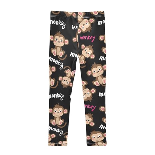 Funny Monkey Words Girls Leggings Soft Stretch Workout Yoga Dance Pants for Kids Casual Tights2