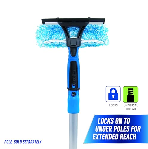 Image of Unger Professional Connect and Clean 2-in-1 Squeegee and Scrubber, 6 inch Window Cleaning Tool, Commercial & Residential Use, Washer Cleaner Supplies to Remove Excess Water & Dry (Pack of 6)