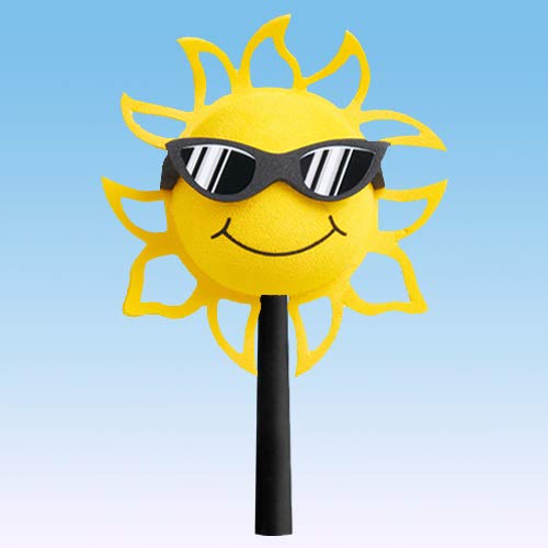 Coolballs Cool California Sunshine Car Antenna Topper (Fits Fat Stubby Antenna) (B&W Sunglasses)