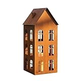 Kapaga - Rost Metall Laternen - Kerzenlaterne Indoor - Gartenlaternen - Kerzen - Laternenhaus - Teelichthaus - Latarne - Für Room Decor, Geschenke - Edelrost (Rost 4)