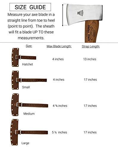 Helko Werk Leather Axe Sheath (Large) - Genuine Leather Sheath For Axes And Hatchets Leather And Hatchet Cover And Axe Cover (Large) #TOP1