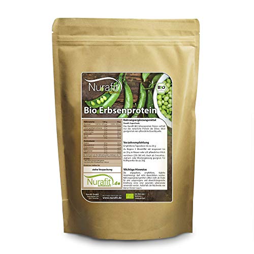 Preisvergleich Produktbild Nurafit BIO Erbsenprotein / pflanzliches Eiweiß 80% / alle essentiellen Aminosäuren / zertifizierte BIO-Qualität / 2kg / 2000g