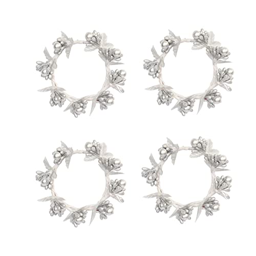 Couronnes de gui et perles pour bougie pilier | Finition haut de gamme pour maison et porte