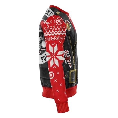 Biker Waistcoat Print Red Sweatshirt, alternative view 4
