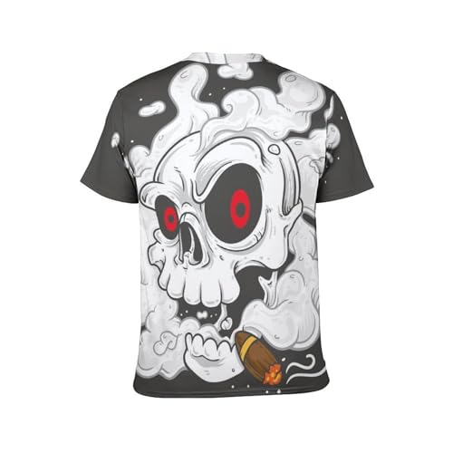 T-shirt crâne fumant homme en maille premium avec finitions soignées