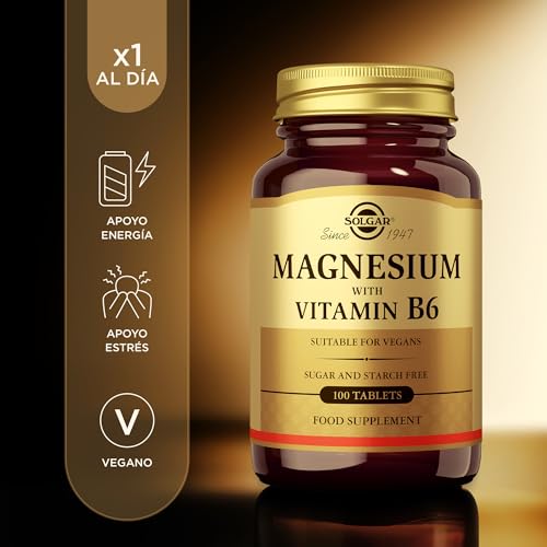 Solgar Magnesium with Vitamin B6 - Supports Energy Levels - Reduce Tiredness and Fatigue - Muscle Function - Vegan - 100 Tablets - Image 3