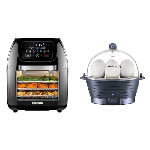 CHEFMAN Multifunctional Digital Air Fryer+ Rotisserie & Electric Egg Cooker Boiler