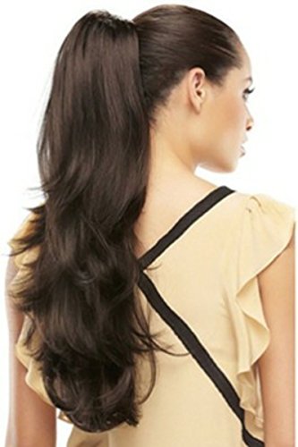 Image of Air Flow Natural Looing Realistic Black Hair Extension Long Hair Silky With Free Wig Comb (Deluxe Pony)