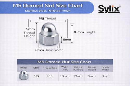 Image of SYLIX 5MM Stainless Steel Hex Dom Nut (10 PCS)