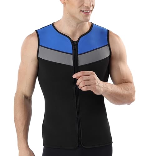 Camiseta de neopreno sin mangas para hombre, chaleco de surf cálido de 3mm para natación, buceo y surf (A_Medium) miniatura 3