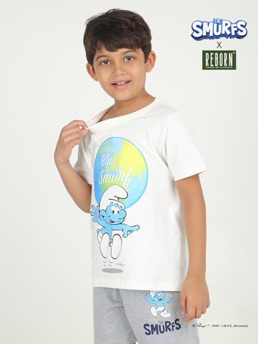Image of REBORN Boys 1 Piece Chest Printed T-Shirt- Off White
