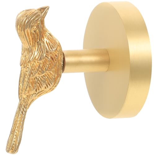 YARNOW Gancho Creativo de Pared Diseño de Pájaro en Latón Cepillado, Colgador para Abrigos y Sombreros, Adecuado para Sala de Estar y Dormitorio