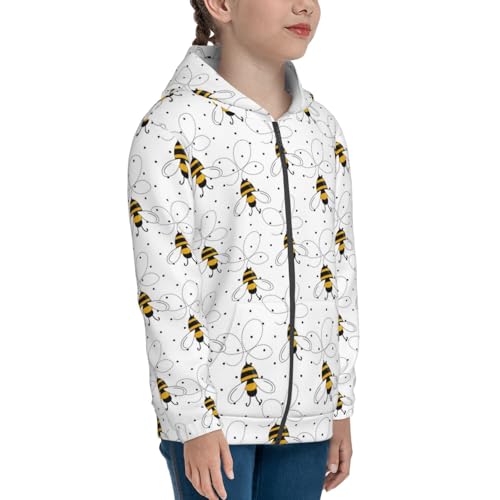 Small Bee Kid Hoodies Boys Zip Up Sweatshirts Girls Pullover with Pocket4