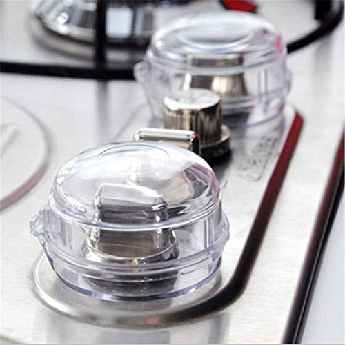 Clear Stove Knob Covers, Child Kitchen Safety Guards, Large Universal Design Gas Knob Covers Protection Locks for Baby Proof (6 Pack)