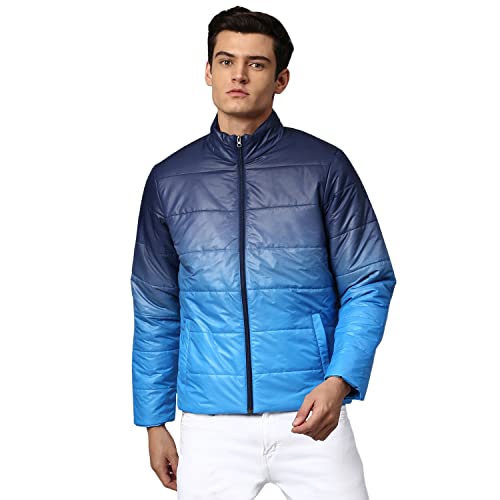 Image of Dennis Lingo Men's Long-Sleeve Ombre Dyed Puffer Jacket - Welt Pocket, Lightweight, Casual Dual Color Winterwear Jacket for Men