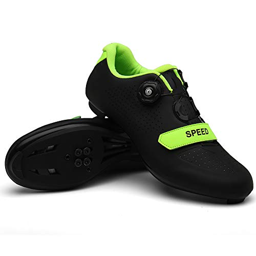 Men Road Bike Cycling Shoes Premium Microtex Shoes with Cleat Men SPD Shoes Black White Men Cycling Spinning Shoes - Thumbnail 2