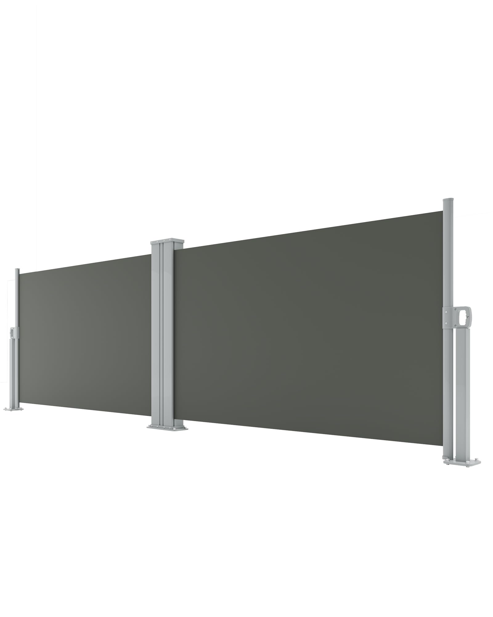 garveelife 71 in x236 in retractable side awning, double side awning with 280 g/m² polyester fabric, rainproof and uv-proof folding privacy screen privacy fence, for deck, patio, pools, grey