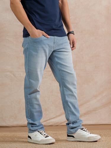 Image of WROGN Men's Cotton Stretch Jeans | Mid Rise | Slim Fit