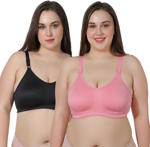 Image of MAROON Cotton Satin Blend Seamless Non Padded Non-Wired Full Coverage Women Minimizer Bra