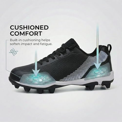 Baseball Cleats Men Molded Rubber Studs Mens Softball Shoes Turf Dirt - 5