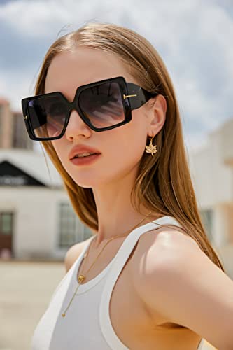 Feisedy Womens Sunglasses, Trendy Large Frame Retro Square Oversized Shades For Men B4036 #TOP4