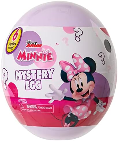 Disney Junior Minnie Mouse Giant Easter Egg Surprise, 6 pieces, Officially Licensed Kids Toys for Ages 3 Up, Gifts and Presents by Just Play