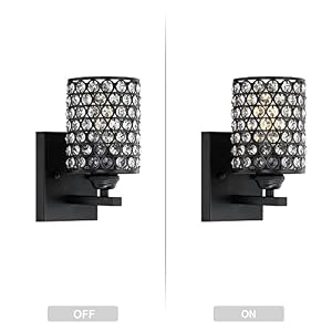 Leading Lighting 2 Pack 1 Light Crystal Wall Sconce with Oil Rubbed Bronze FinishModern and Concise Style Wall Light Fixture with Polyhedral Opal Crystal Shade for Bath Room Bed Room