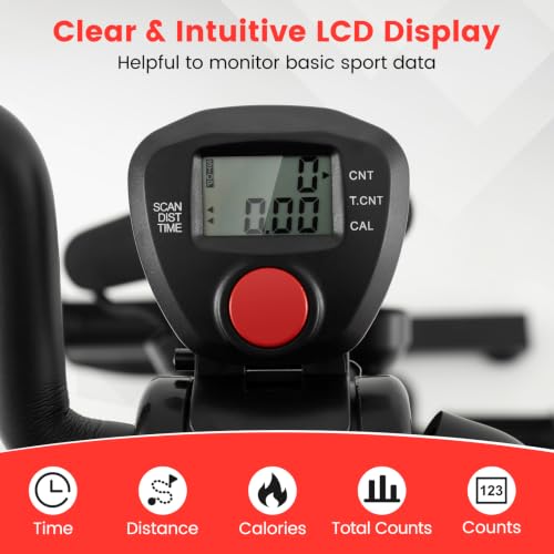 Image of GYMAX Pedal Exercise Bike for Seniors, Hand Arm Leg and Knee Fitness Machine with Massage, LCD Monitor, Adjustable Height and Length for Total Body, Home Exercise Equipment for Elderly