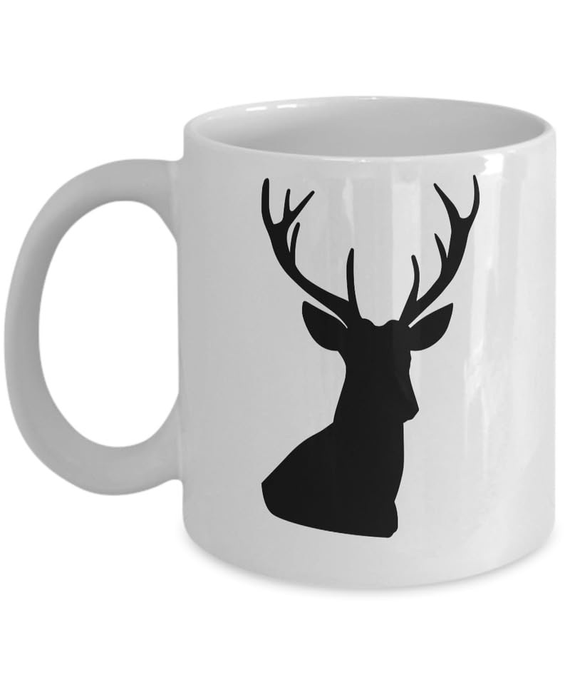 GIVEMEFIVER Buck Mug Gift Whitetail Deer Hunter Dad Mountain Elk Hunt Big Rack for Grandpa Printed Coffee and Tea Ceramic Mug- 320 ML Ceramic Coffee Mug 3058