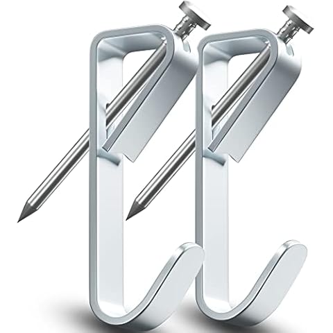 Pointool Picture Hangers Hanging Hooks-100lbs Picture Frame Hooks Large Heavy Duty Picture Hooks Kit with Nails for Wall Drywall 20pcs,Silver Cover