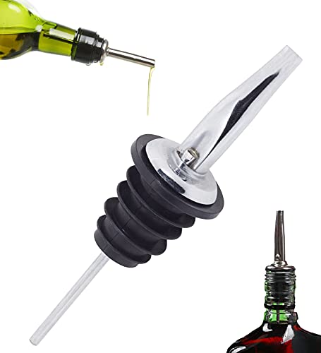 Tiger Chef Stainless Steel Classic Bottle Pourers w/Tapered Spout Medium-Fast Flow Pourer (6)