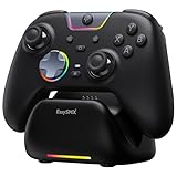 EasySMX X05 Pro Wireless Controller for PC Ergonomic Skin-Like Grip, Quiet-Touch Low-Noise Buttons, 1000mAh Battery, Dual Triggers, Hall Joysticks, 2 Programmable Buttons, RGB, with Charging Stand
