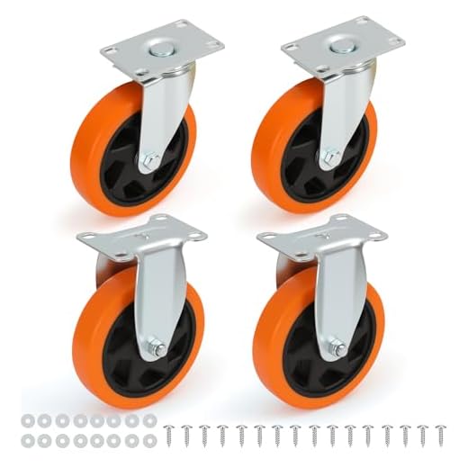 4 Inch Caster Wheels Heavy Duty Casters Set of 4 2 Fixed and 2 Swivel Caster Wheels for Workbench Cart Garage Industrial Use