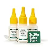 SILISTO Sekundenkleber Extra Stark 3x 20g – Zähflüssiges Cyanacrylat für Modellbau & Haushalt – Universal Kleber & Bastelkleber Transparent Flüssig für Kunststoff, Holz, Glas & Metall uvm