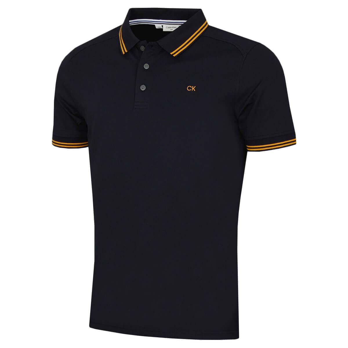 Calvin Klein Mens Campus Tipped Polo Shirt - Navy/Gold - XL