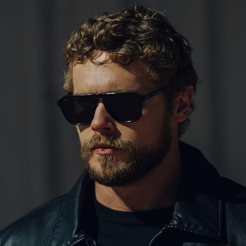 Image of WearMe Pro Polarized Modern Aviator One-Bridge Square Mens Sunglasses