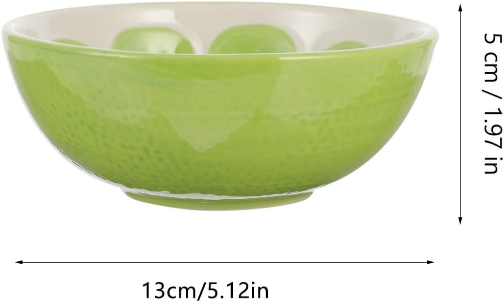 Osaladi Cartoon Fruit Bowl Ceramic for Kitchen Counter Decorative Fruit Salad Food Bowl Flat Bottom Serving