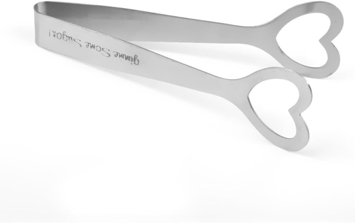 Sugar Tongs Heart Shaped Stainless Steel for Cookies and Cherries