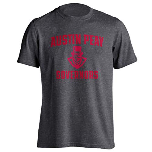 Sport Your Gear Austin Peay Governors Retro Distressed Short Sleeve T-Shirt (Charcoal Heather -XL)