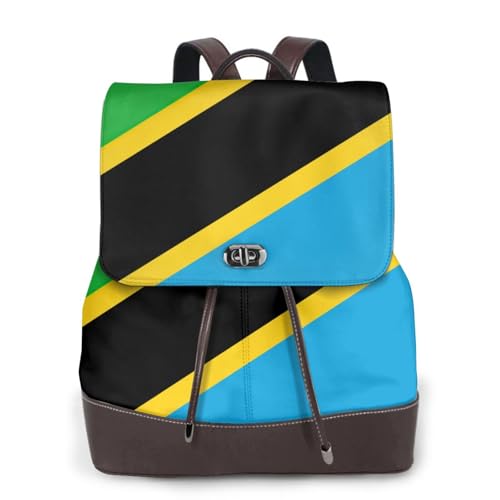 Sac à dos en cuir pour le travail et les voyages imprimé Tanzanie