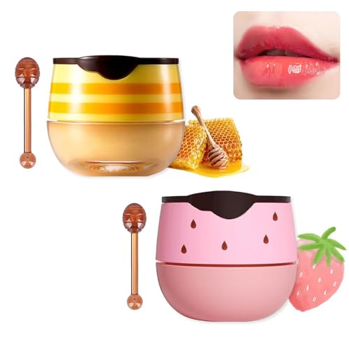 Niksultant Strawberry Lip Mask & Honey Lip Balm Set - Moisturizing, Repair, Lighten Dark Lips