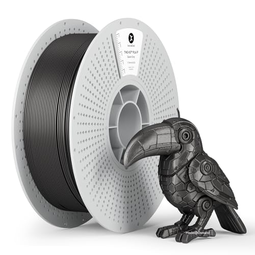 kexcelled PLA Metálico Filamento de Impresión 3D 1,75 mm +/  0,03 mm, Superficie Metálica Brillante y Sedosa, Apto para la Mayoría de Impresoras FDM, Bobina de 1 kg (2,2 lbs), Gris Oscuro