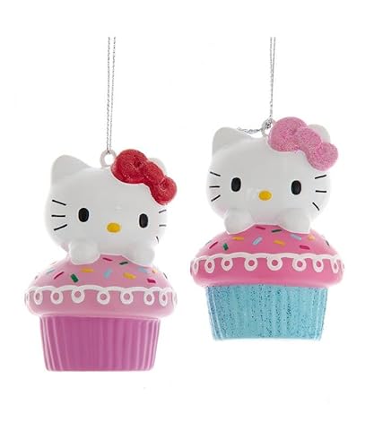 Hello Kitty™ With Cupcake Ornaments, 2 Assorted