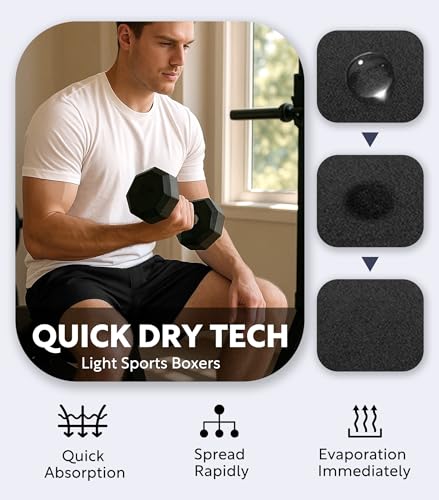 DAVID ARCHY Men's Light Sports Boxer Shorts Underwear Breathable and Cool Boxers with Button Fly 3 or 5 Pack2