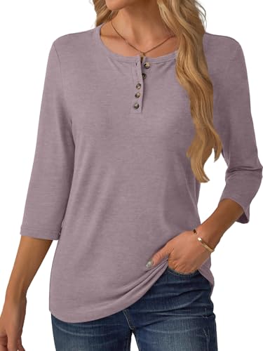 GKBK Women's 3/4-Sleeve Henley Tunic Top - 4.94 w/ Code + 50% Off Code 3PETS28S - image 6