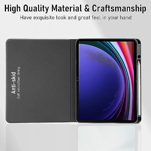 Image of Amazon Basics Cover for Samsung Galaxy Tab S9 Plus /S9 FE+ /S10+ 12.4 inch Cover Case, Deer Smart Flip case Cover for Samsung Galaxy Tab S9 Plus /S9 FE Plus /S10+ 12.4 inch, with S Pen Holder, Black
