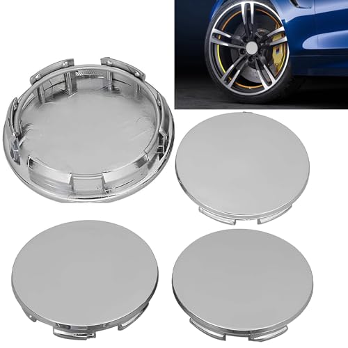 Lot De 4 Caches Centraux De Jante ABS - Enjoliveurs Moyeu Voiture, Couleur Argent - Protection Anti-saleté