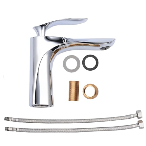 Torneira de Banheiro Luxo Misturador Monocomando Bica Baixa Bico Aerador Cromado Inox